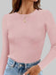 Ribbed Knit Slim Fit Long Sleeve T-Shirt nicholesgifts