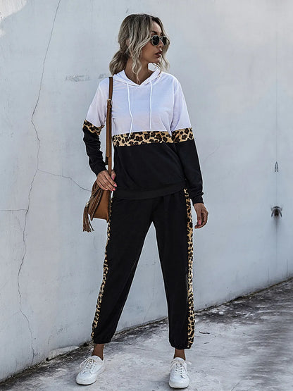 Perfee Contrast Long Sleeve Hooded Top and Joggers Set nicholesgifts