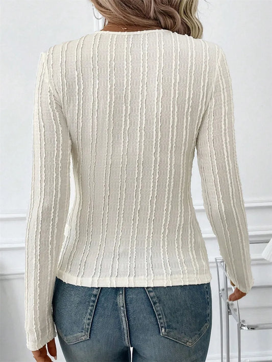 Round Neck Long Sleeve Top nicholesgifts