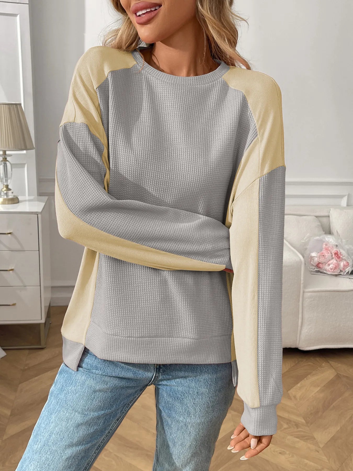 Color Block Long Sleeve Sweatshirt