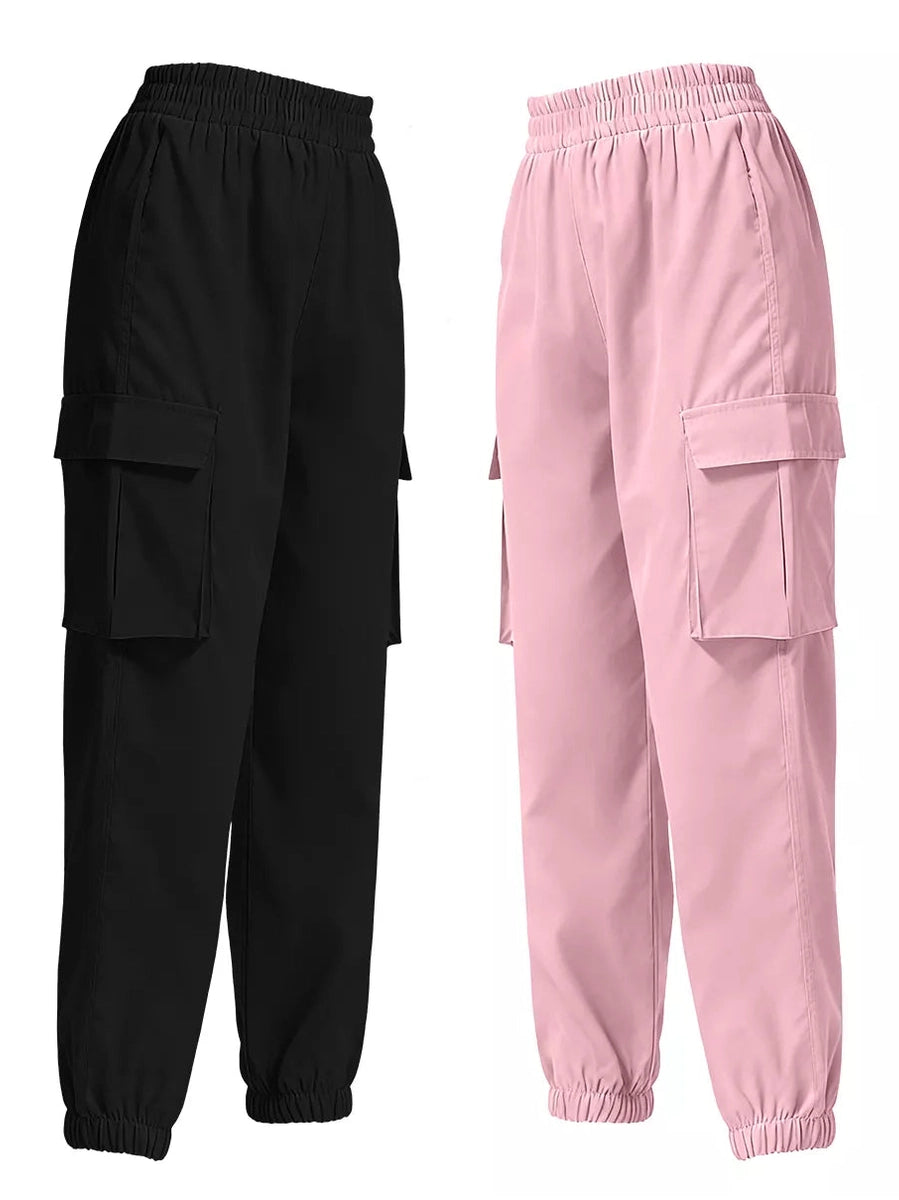 2 Piece Elastic Waist Cargo Pants NicholesGifts