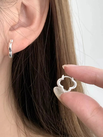 925 Sterling Silver Four Leaf Clover Earrings Trendsi