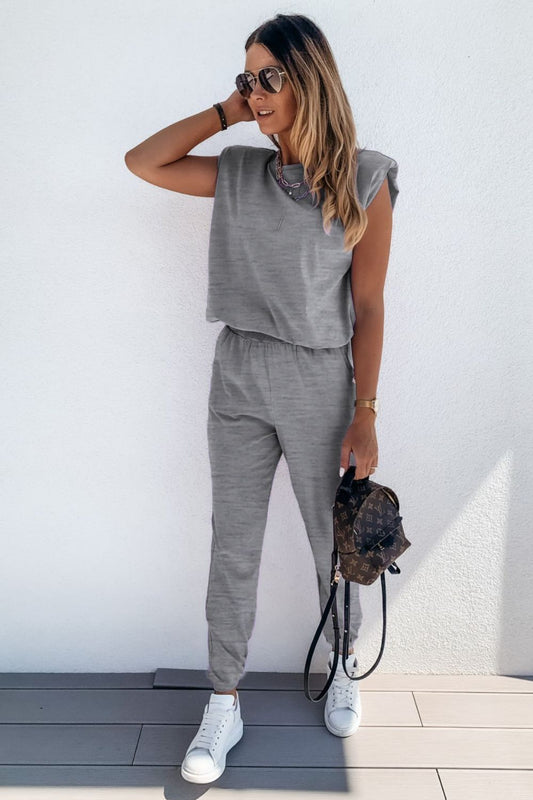 Padded Shoulder Top and Joggers Lounge Set NicholesGifts