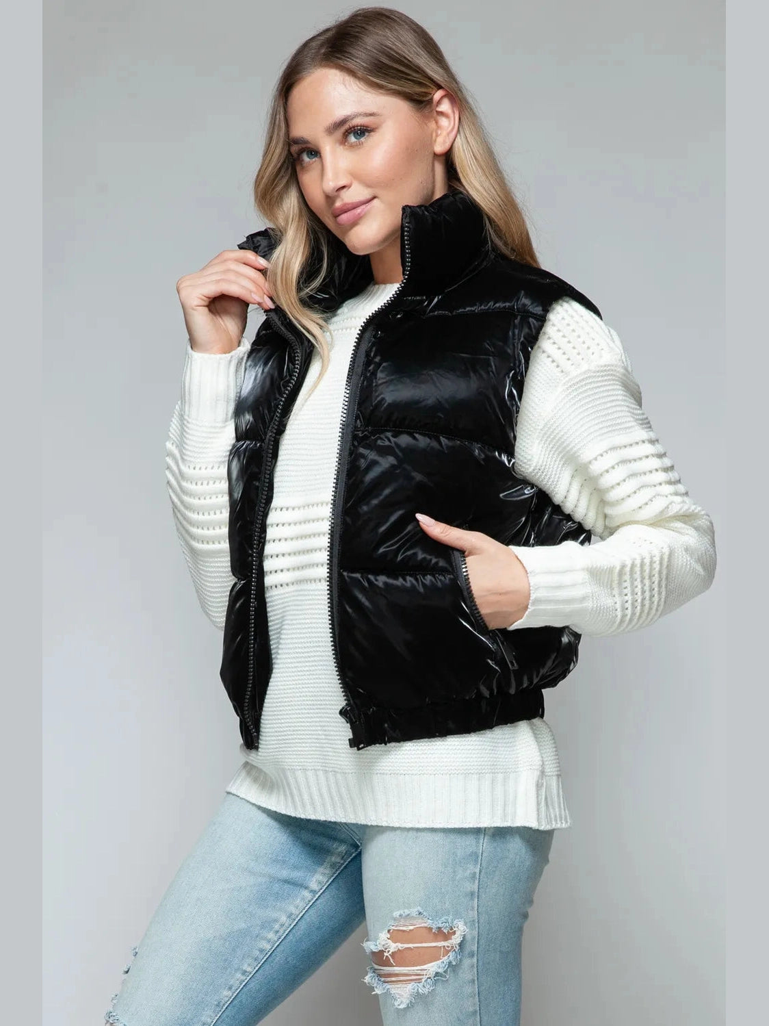 Snobbish Fine Fur Lining Quilted Vest nicholesgifts
