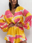Floral V-Neck Long Sleeve Romper with Elastic Waist nicholesgifts