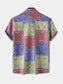 Men's Printed Short Sleeve Button-Up Shirt nicholesgifts
