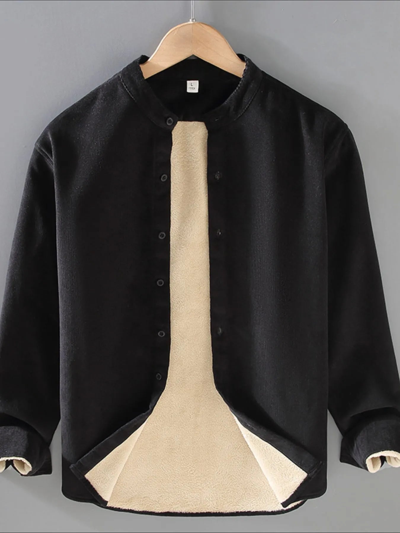Men's Plus Size Button Up Long Sleeve Jacket