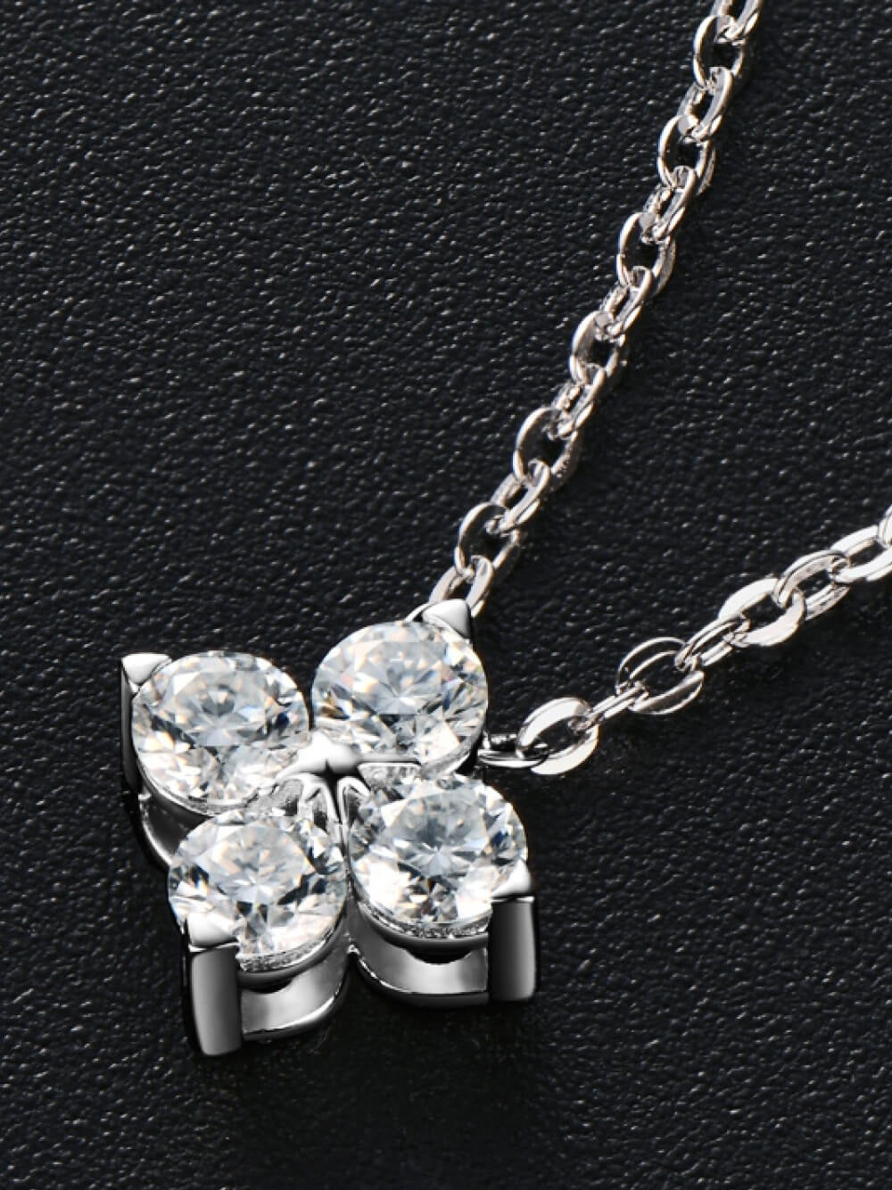 Moissanite Four Leaf Clover Pendant Necklace nicholesgifts