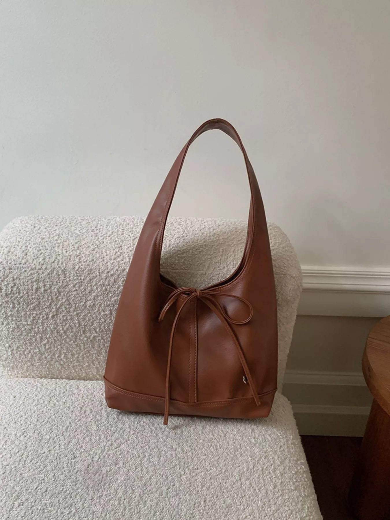 Leather Tied Shoulder Bag nicholesgifts