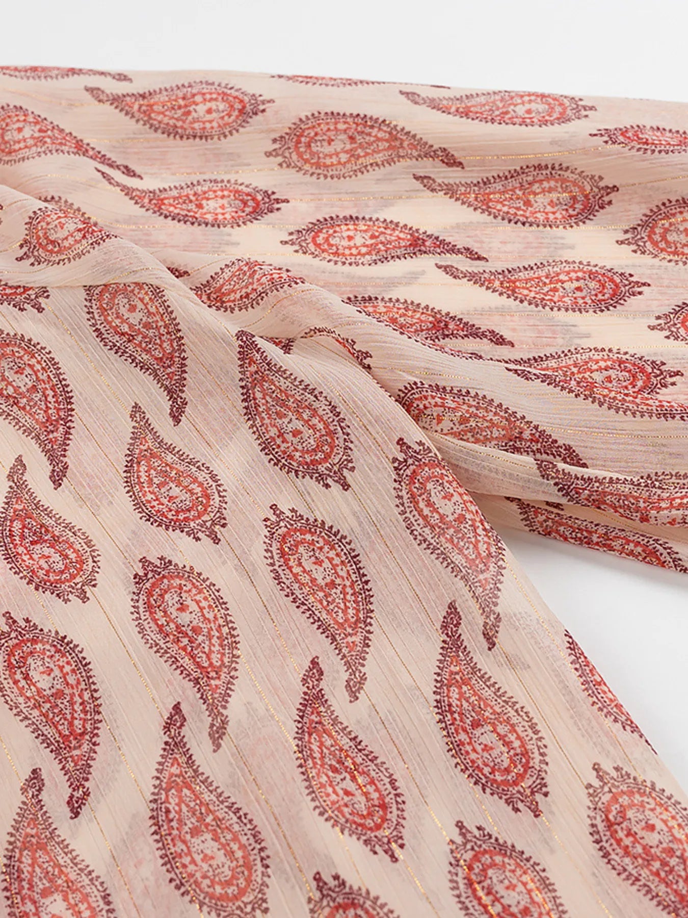 Women Paisley Print Frill Tie Neck Long Sleeve Blouse NicholesGifts