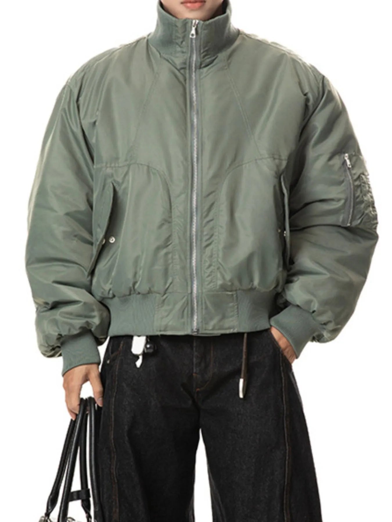 Men's Zip Up Long Sleeve Bomber Jacket NicholesGifts