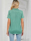 Women Johnny Collar Short Sleeve Blouse nicholesgifts