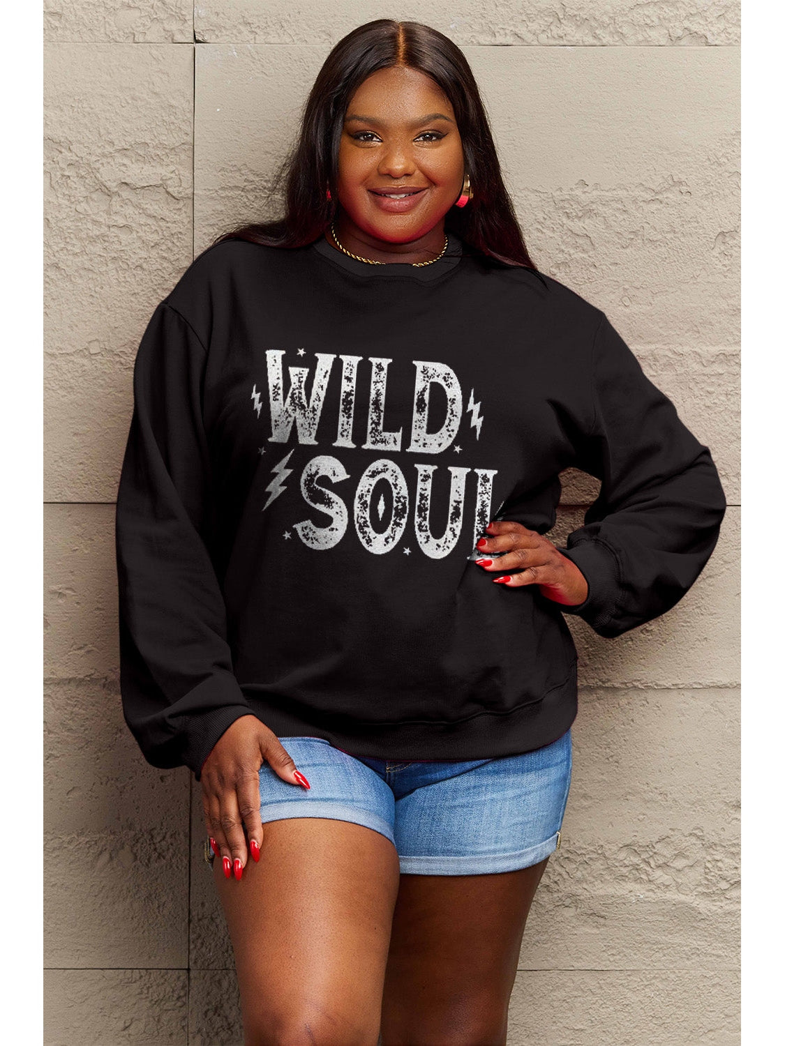 Simply Love Full Size WILD SOUL Graphic Sweatshirt nicholesgifts