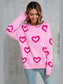 Women Angel Wings Heart Round Neck Dropped Shoulder Long Sleeve Sweater nicholesgifts