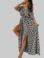 Leopard Print Cold Shoulder Slit Maxi Dress nicholesgifts