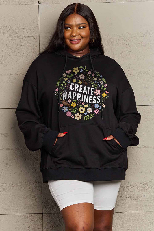 Simply Love Simply Love Full Size CREATE HAPPINESS Graphic Hoodie NicholesGifts