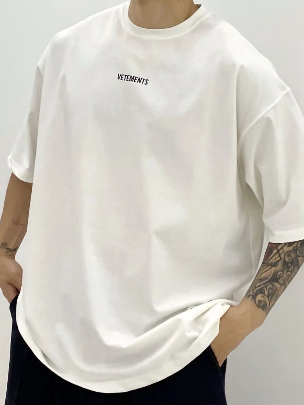 Men's Plus Size Round Neck Half Sleeve T-Shirt Trendsi