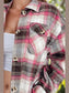 Plaid Button Up Long Sleeve Shacket nicholesgifts