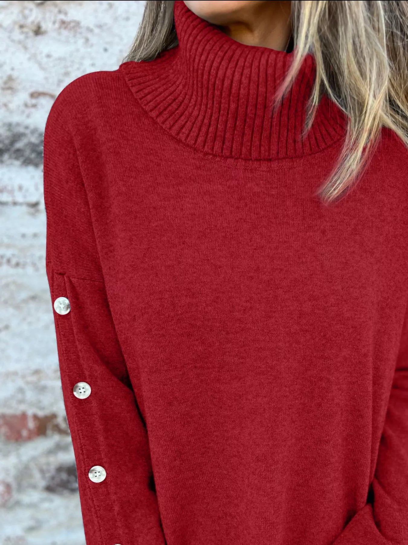 Full Size Turtleneck Long Sleeve Sweater Plus Size