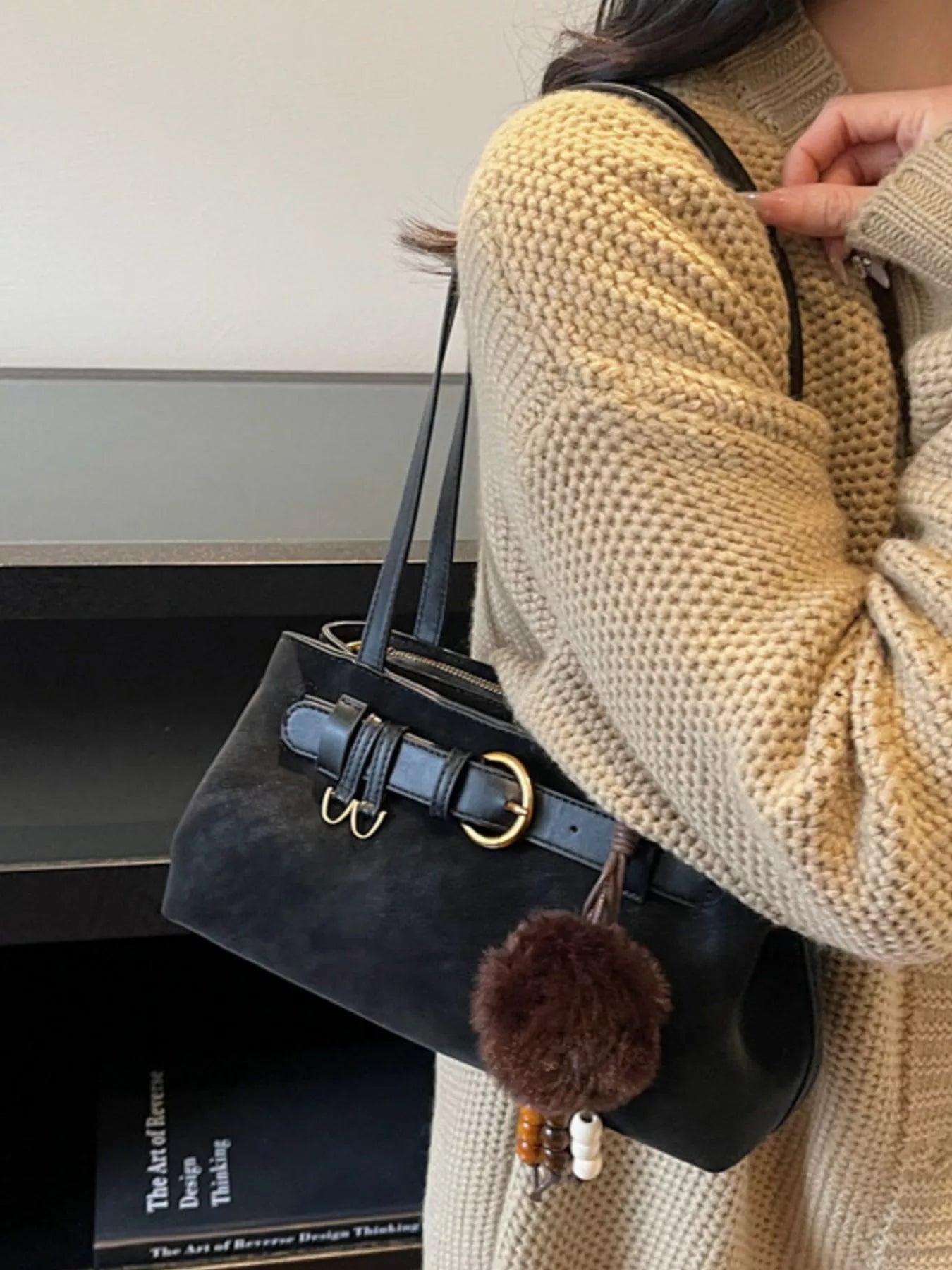 Buckle Decor Shoulder Bag nicholesgifts