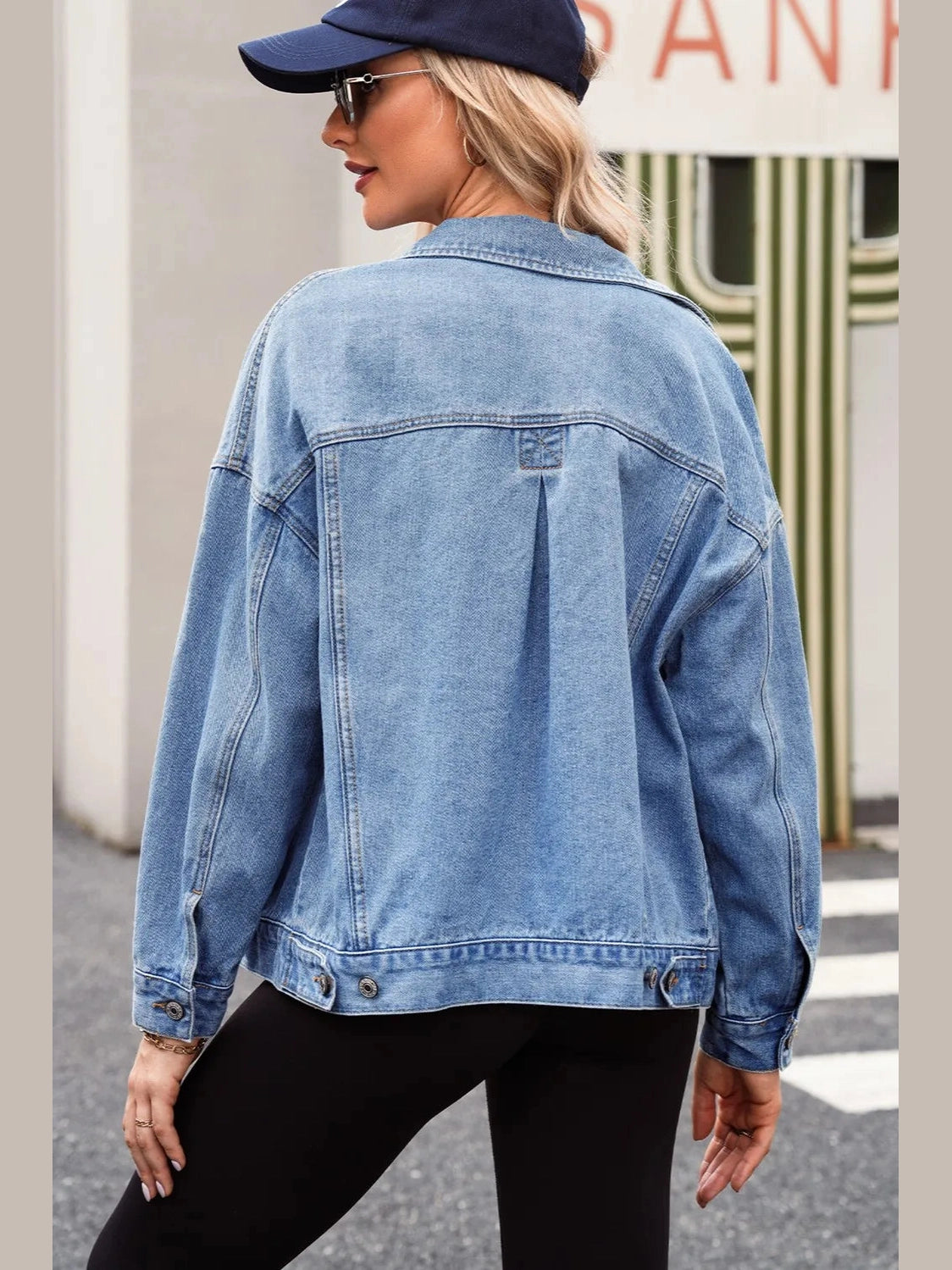 Pocketed Button Up Denim Jacket nicholesgifts