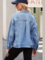 Pocketed Button Up Denim Jacket nicholesgifts