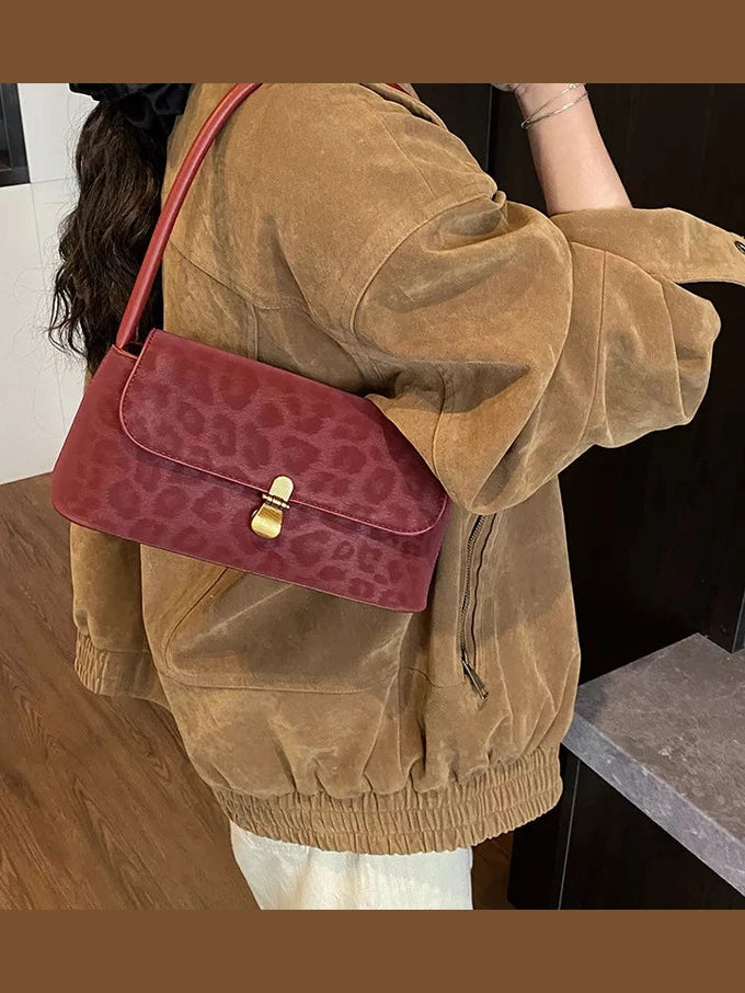 Leopard Print Shoulder Bag nicholesgifts