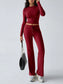 Round Neck Long Sleeve Top and Pants Set nicholesgifts