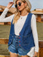 Pocketed Button Up Sleeveless Denim Jacket nicholesgifts