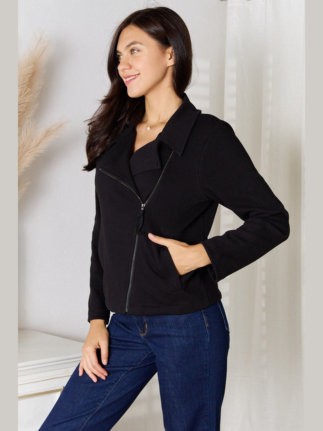 Culture Code Full Size Zip-Up Jacket with Pockets nicholesgifts