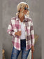 Plaid Button Up Dropped Shoulder Jacket nicholesgifts