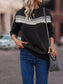 Fringe Trim Crew Neck Sweatshirt nicholesgifts