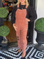 Distressed Wide Leg Corduroy Overalls nicholesgifts