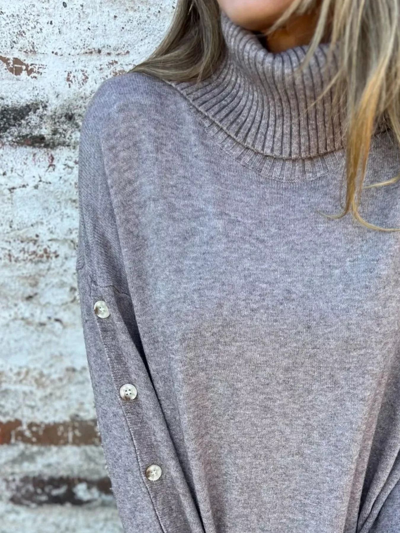 Full Size Turtleneck Long Sleeve Sweater Plus Size