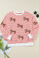 Stripe Sequined Joy Pattern Patchwork Sleeve Round Neck Sweatshirt nicholesgifts