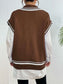 Contrast Trim V-Neck Sweater Vest nicholesgifts