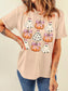Women Halloween Bowknot Ghost Pumpkin Graphic T Shirt nicholesgifts