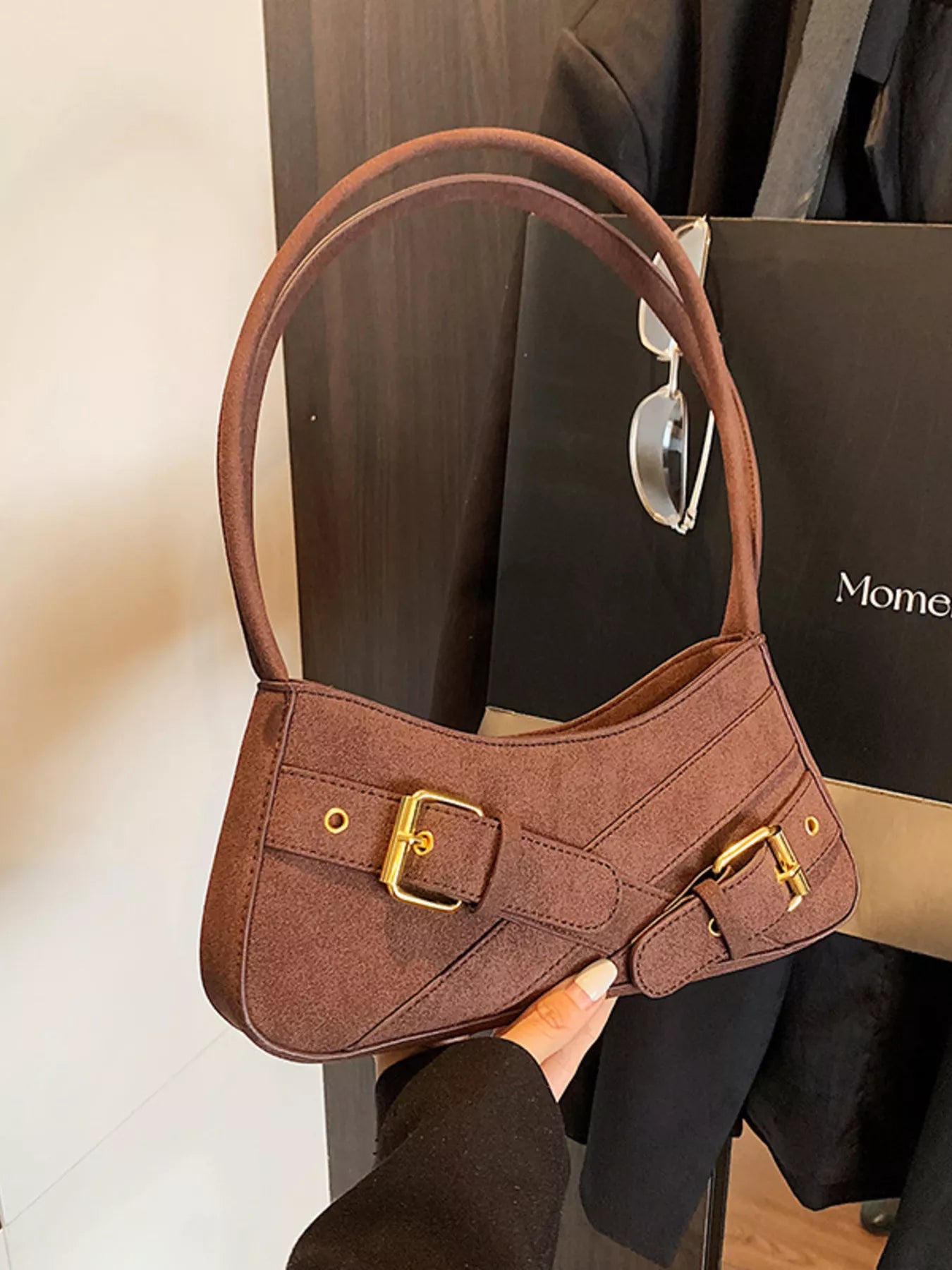 Buckle Decor Shoulder Bag nicholesgifts