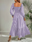 Smocked Long Sleeve Midi Dress nicholesgifts