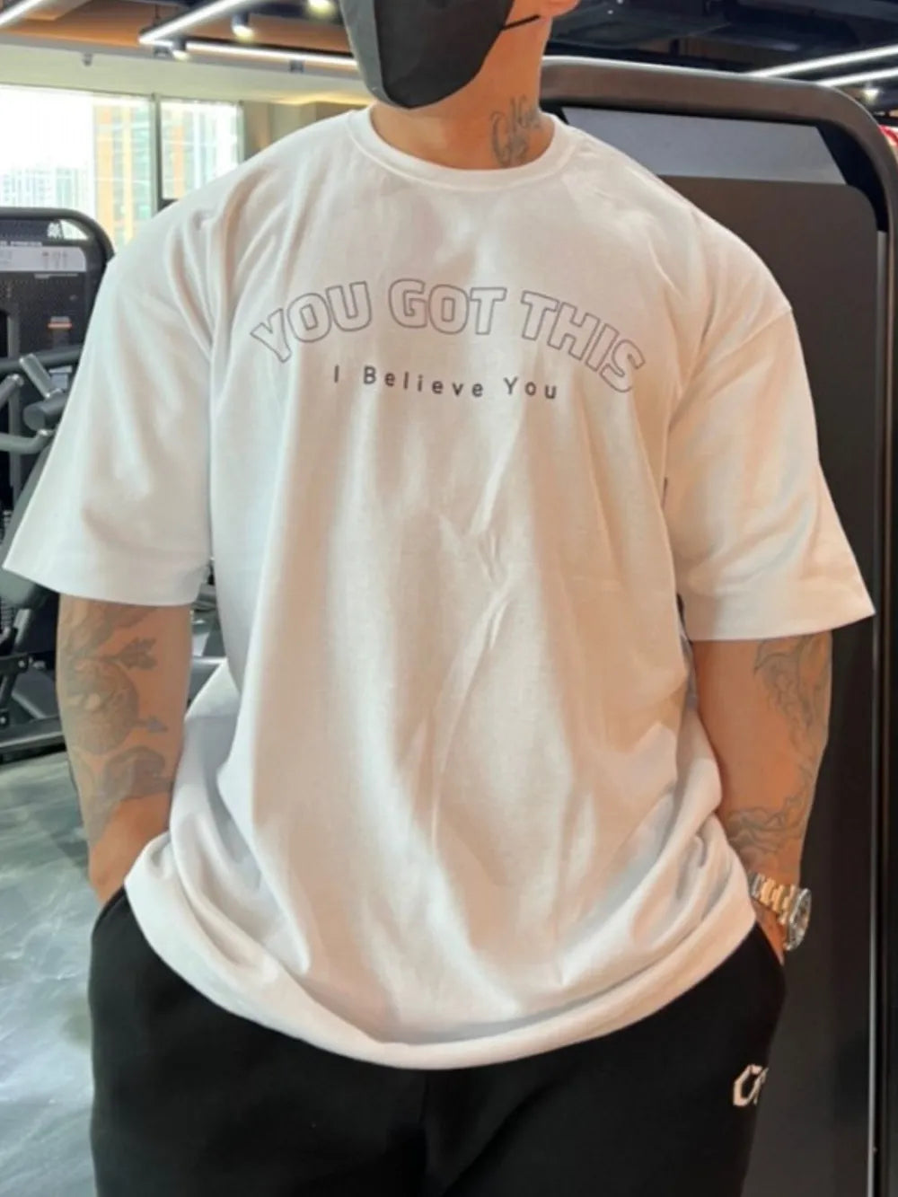 Men's Plus Size Round Neck Letter Graphic T-Shirt Trendsi