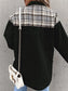 Plaid Button Up Dropped Shoulder Jacket nicholesgifts