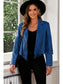 Fringe Trim Lapel Collar Cropped Blazer nicholesgifts