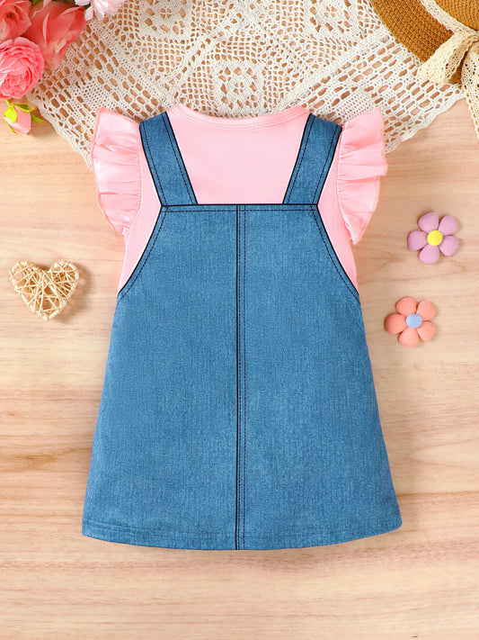 Children's Ruffle Sleeve Round Neck Dress nicholesgifts