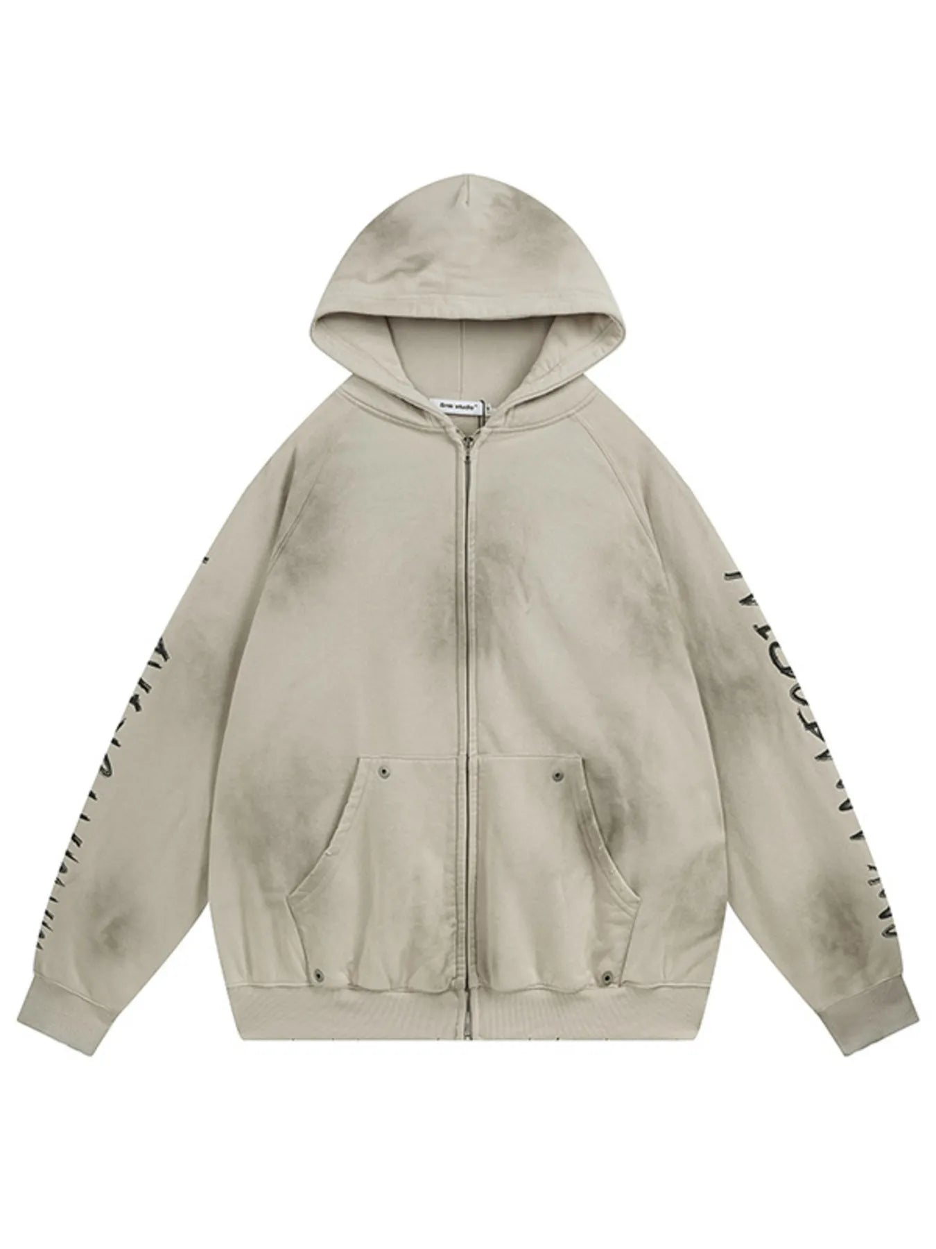 Men's Oversized Letter Graphic Zip-Up Hoodie NicholesGifts