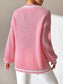 Contrast Trim V-Neck Long Sleeve Sweater nicholesgifts