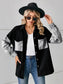 Leopard Button Up Denim Jacket nicholesgifts