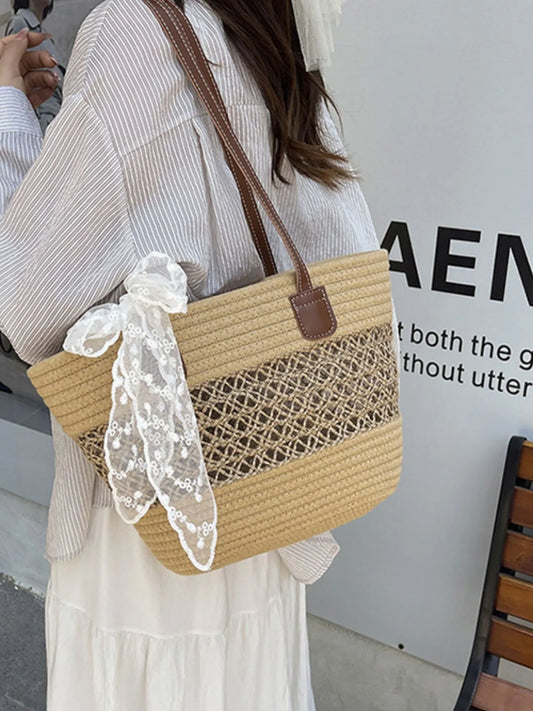 Woven Straw Shoulder Bag Trendsi
