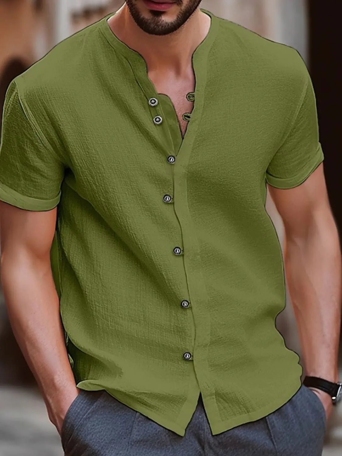 Men's Full Size Button Up Short Sleeve Shirt Plus Size NicholesGifts