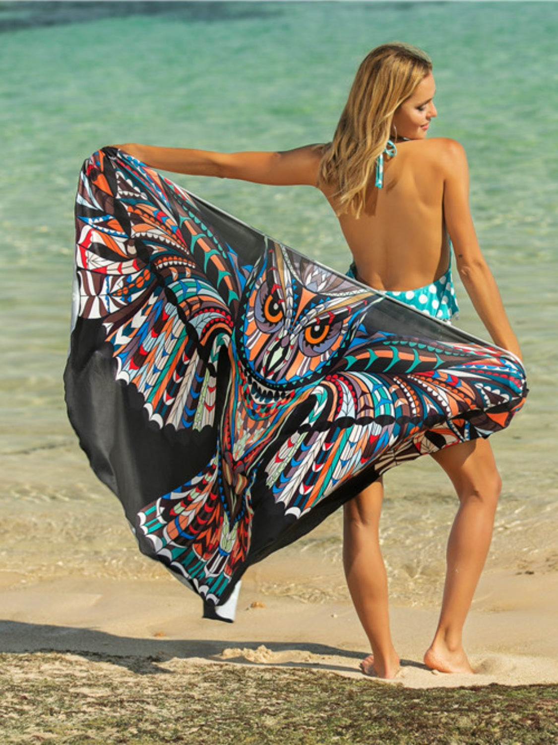 Printed Spaghetti Strap Cover Up nicholesgifts