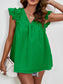 Women Ruched V-Neck Cap Sleeve Blouse nicholesgifts